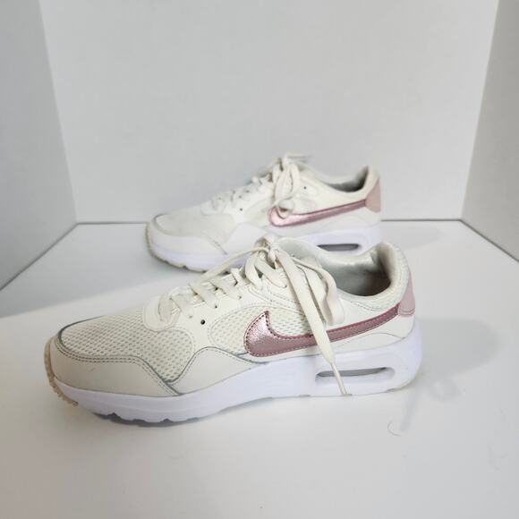 Women's Air Max SC Sz 8 White and Metallic Pink Active Casual Running Sneakers - Picture 3 of 7